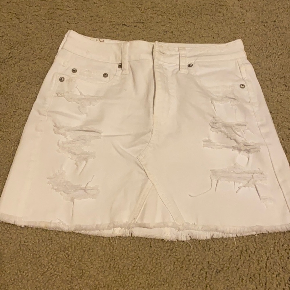 White jean skirt